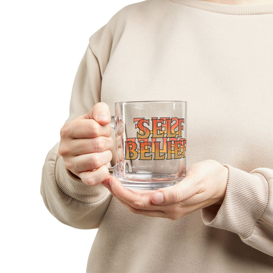 Self Belief Glass Mug - 10oz. (Letterwork Edition)