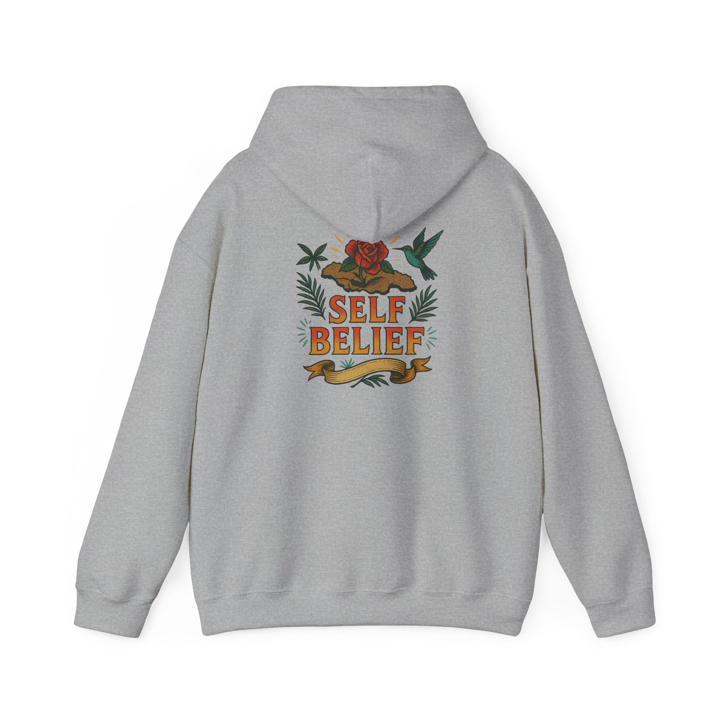 Self Belief - Unisex Hoodie (Lettering Front, Artwork Back)