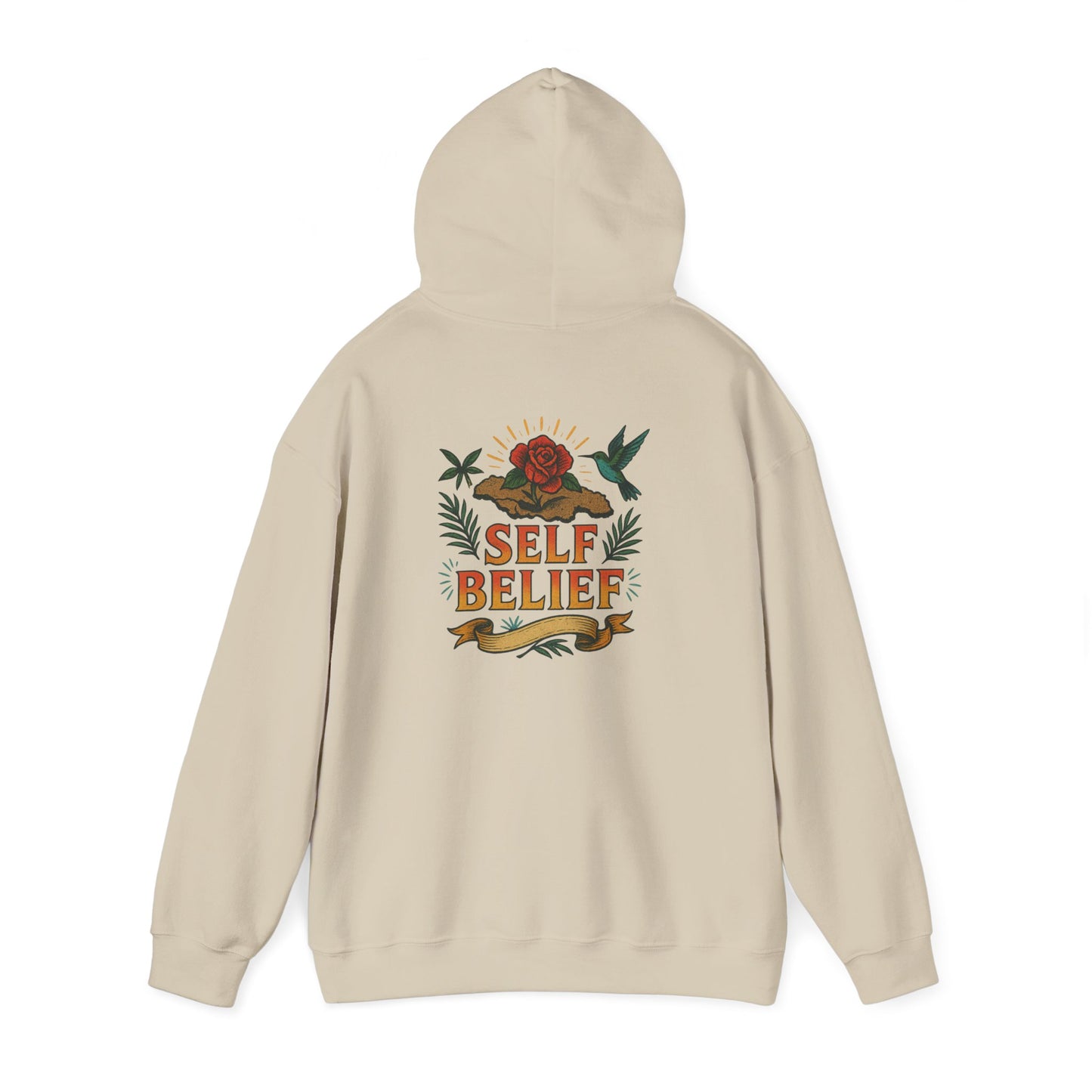 Self Belief - Unisex Hoodie (Lettering Front, Artwork Back)