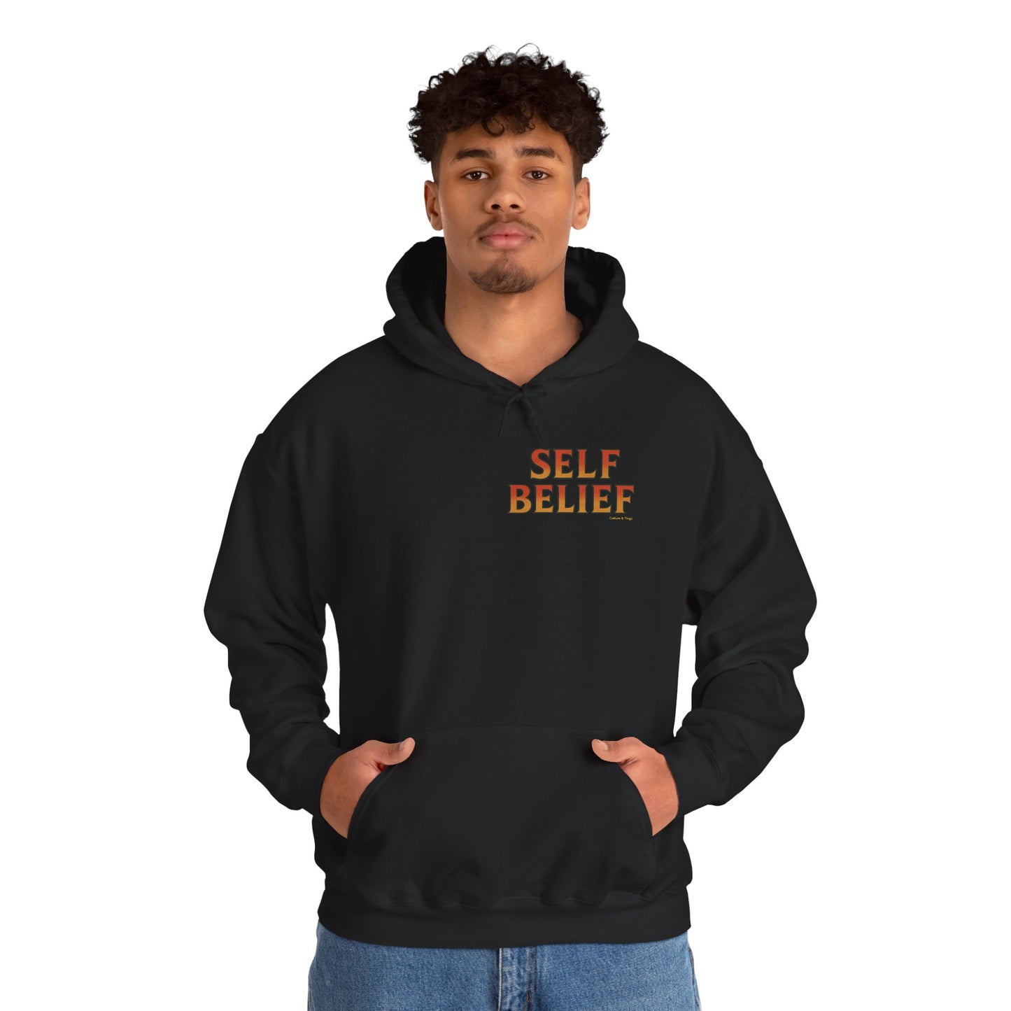 Self Belief - Unisex Hoodie (Lettering Front, Artwork Back)