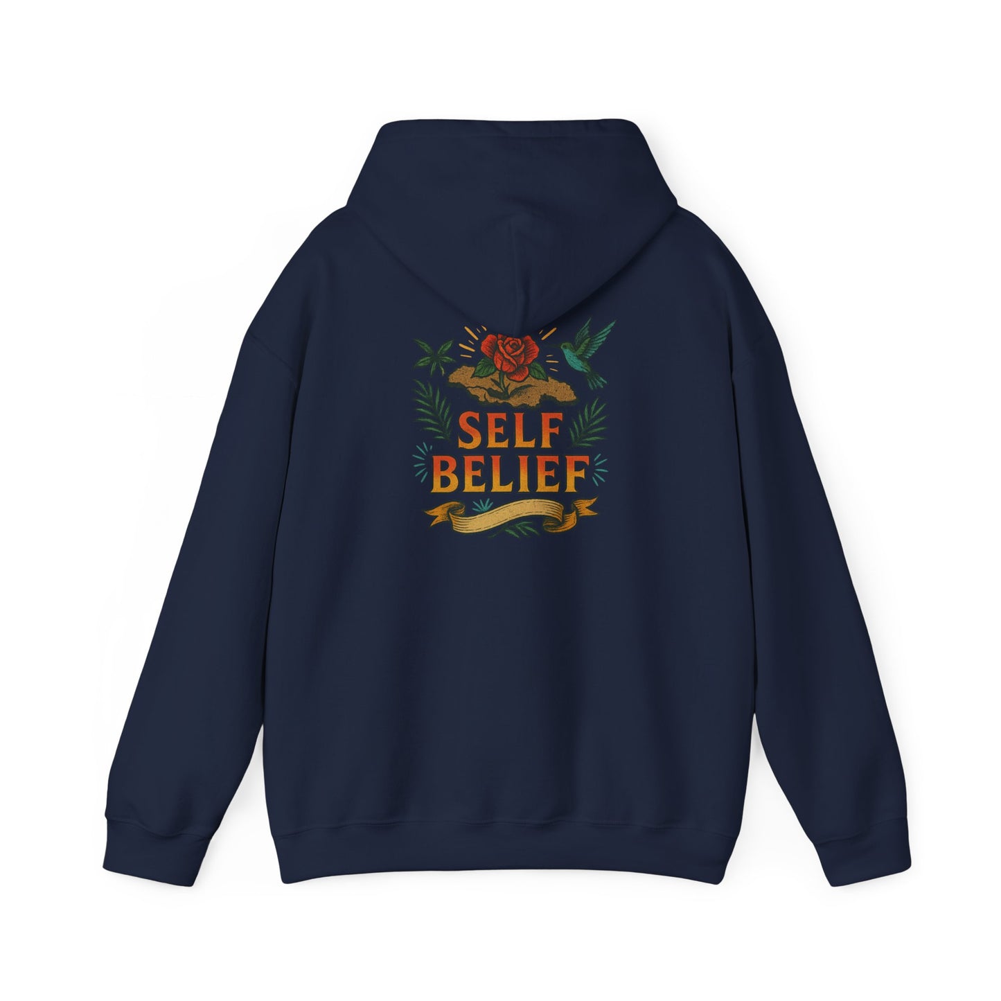 Self Belief - Unisex Hoodie (Lettering Front, Artwork Back)