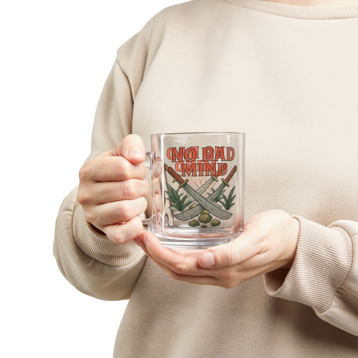 "No Bad Mind" Glass Mug
