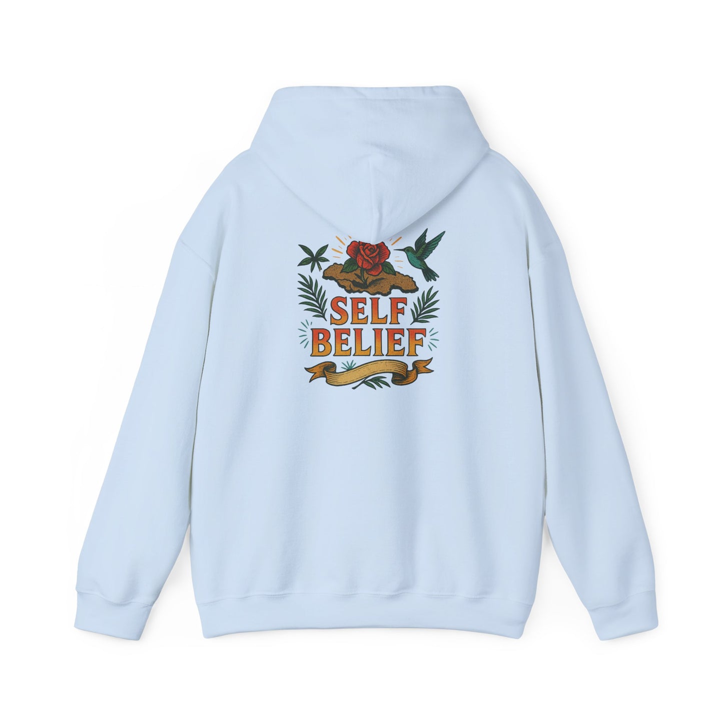 Self Belief - Unisex Hoodie (Lettering Front, Artwork Back)