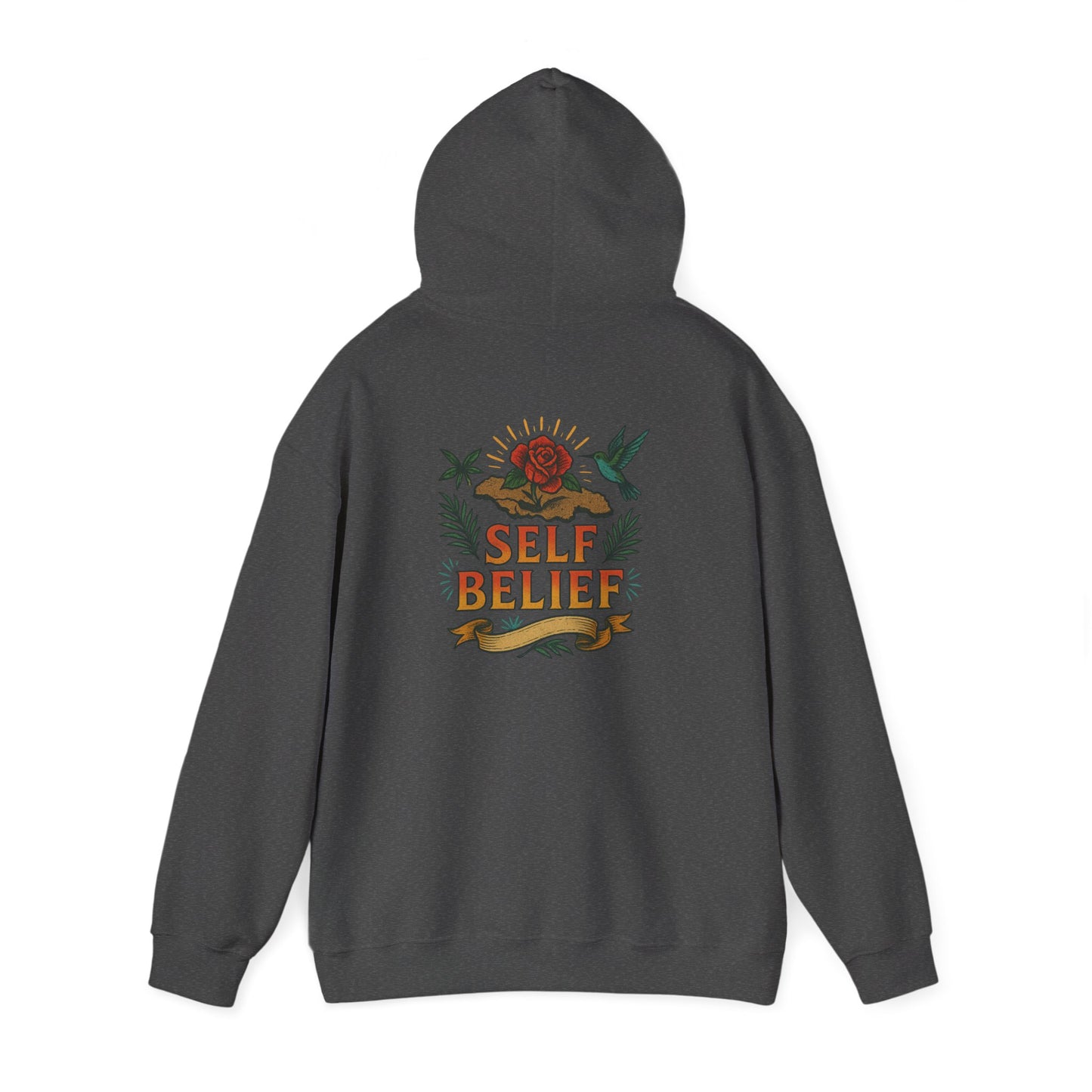Self Belief - Unisex Hoodie (Lettering Front, Artwork Back)