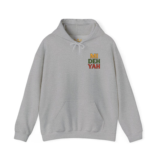 Mi Deh Yah - Unisex Hoodie (Letterwork front, Artwork Back)