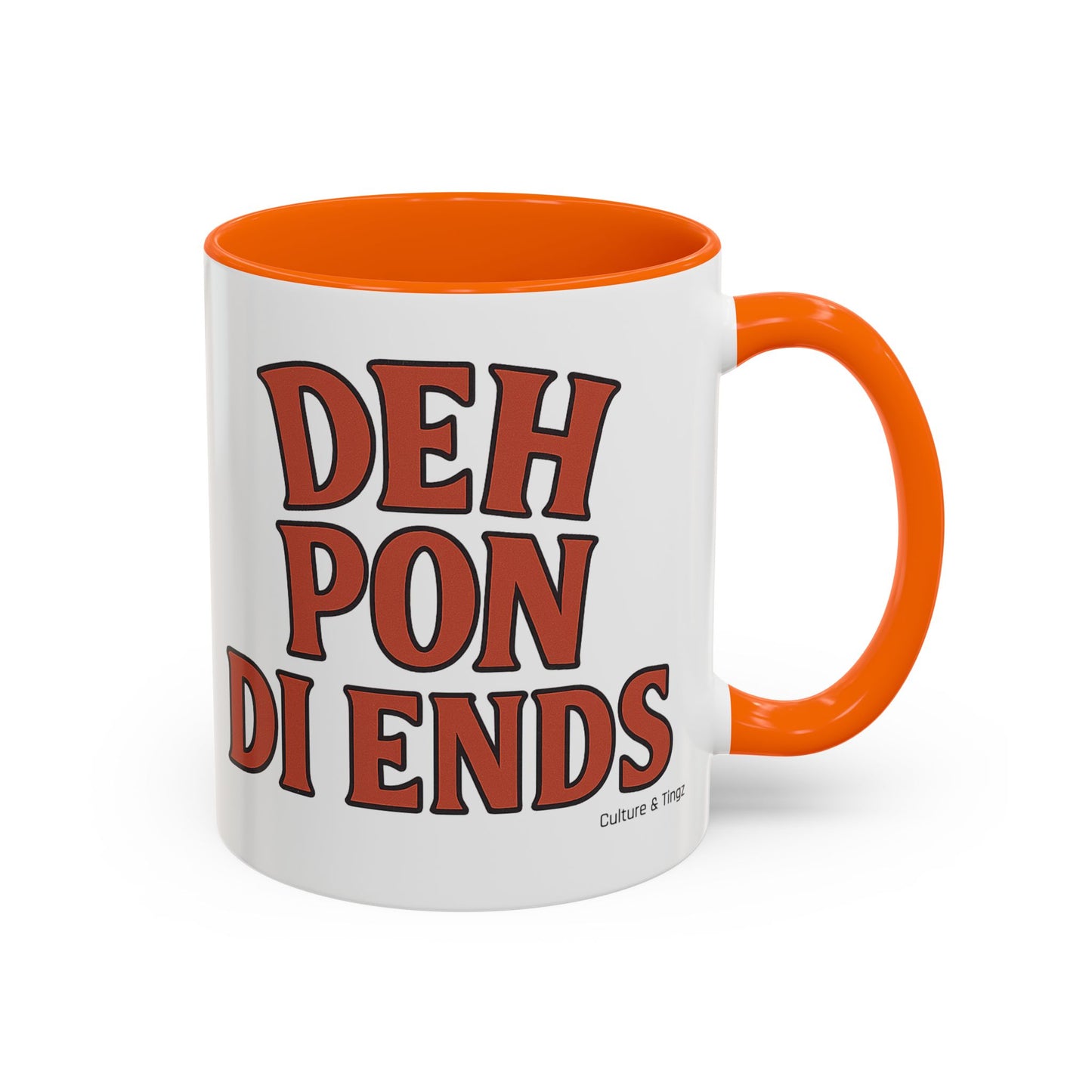 Deh Pon Di Ends Ceramic Mugs – Letterwork Edition