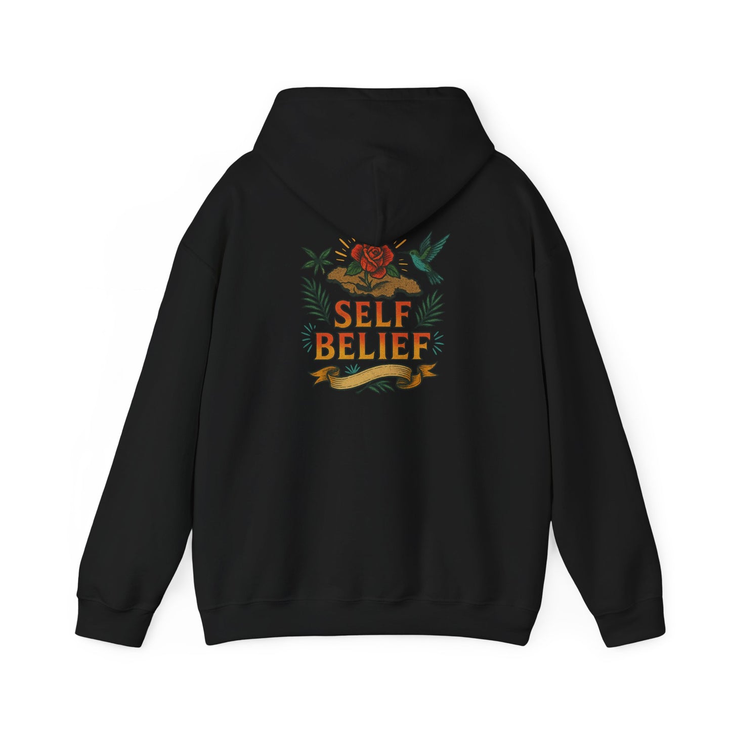Self Belief - Unisex Hoodie (Lettering Front, Artwork Back)