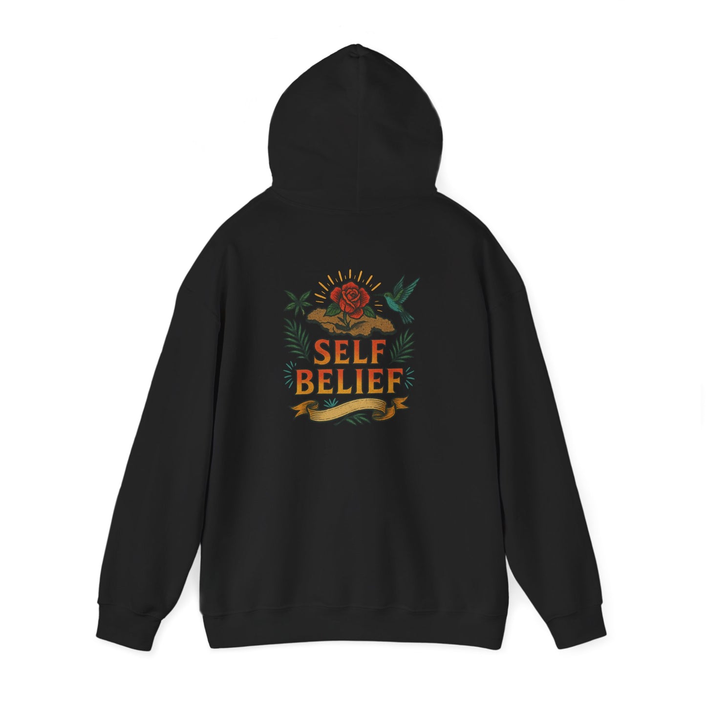Self Belief - Unisex Hoodie (Lettering Front, Artwork Back)