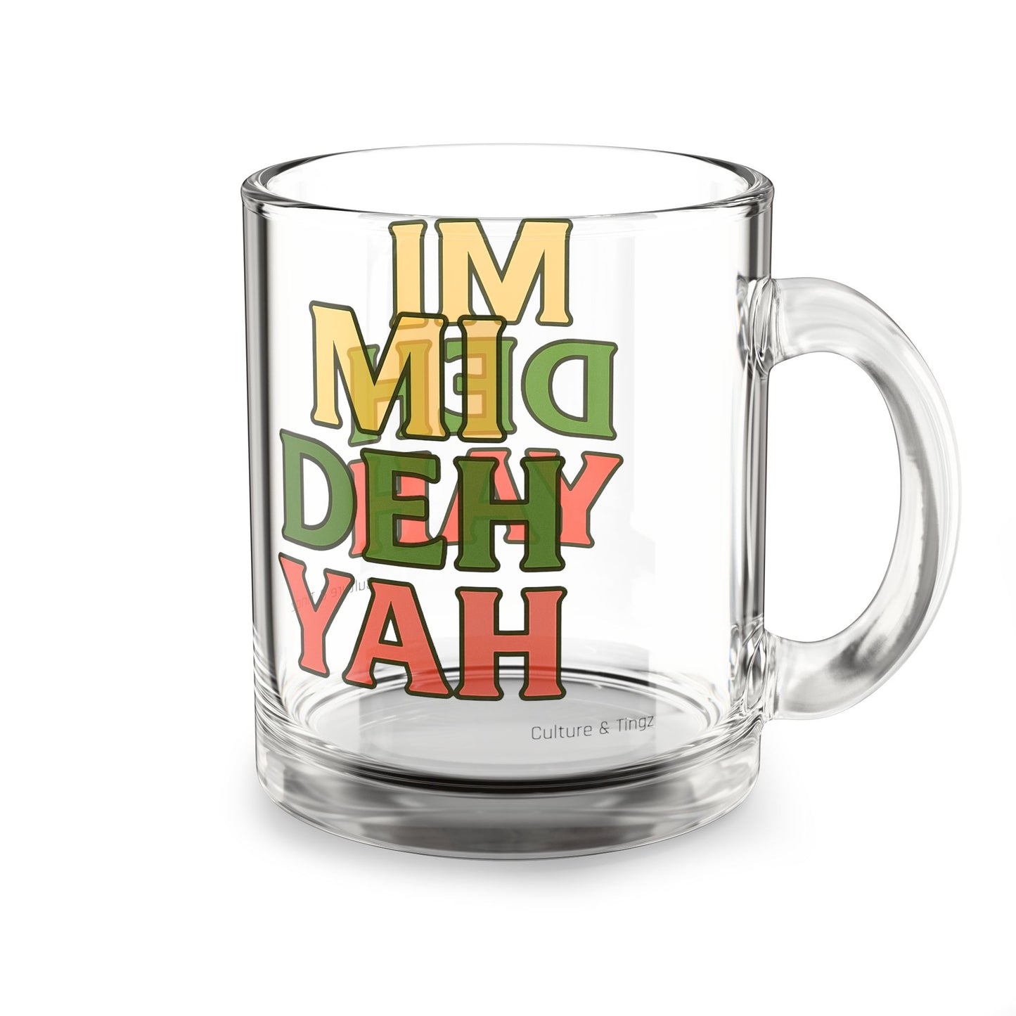 Mi Deh Yah Glass Mug - 10oz. (Letterwork Edition)