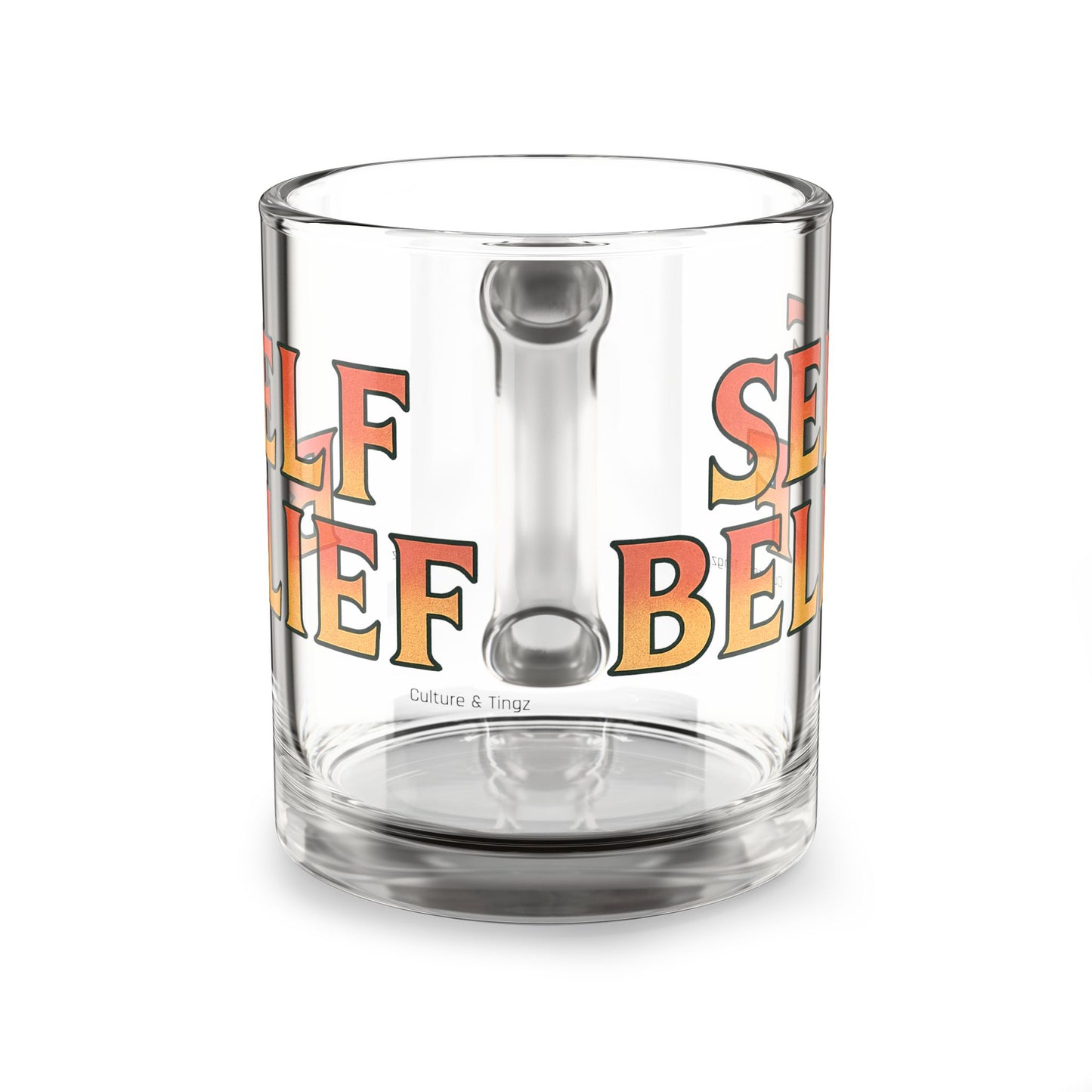 Self Belief Glass Mug - 10oz. (Letterwork Edition)