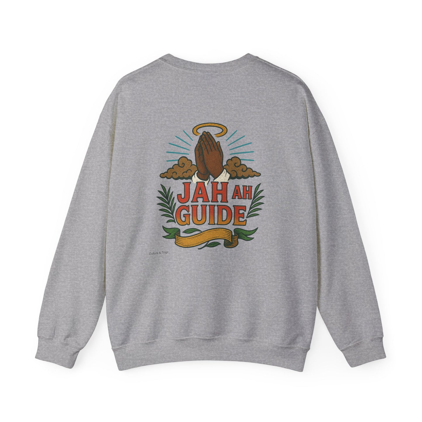 Jah Ah Guide - Unisex Crewneck Sweater (Letterwork Front, Full Artwork Back)