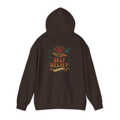 Self Belief - Unisex Hoodie (Lettering Front, Artwork Back)