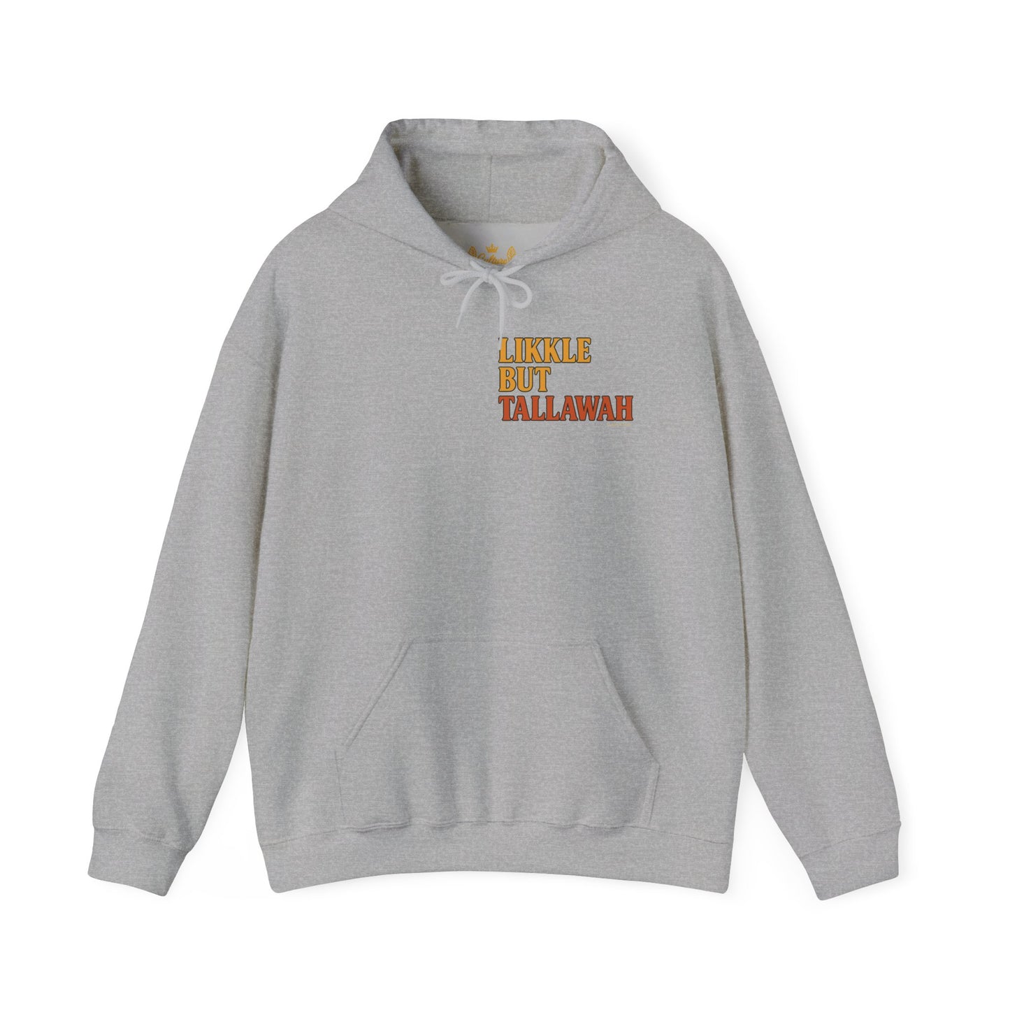 Likkle but Tallawah - Unisex Hoodie (Letterwork front, Artwork Back)