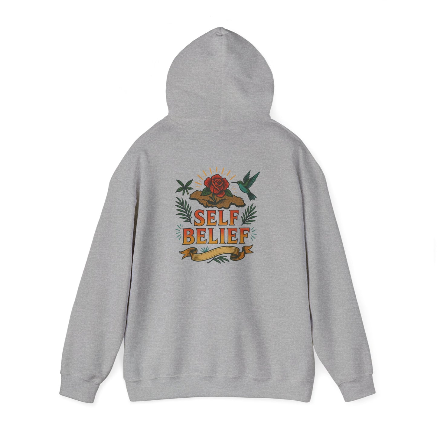 Self Belief - Unisex Hoodie (Lettering Front, Artwork Back)
