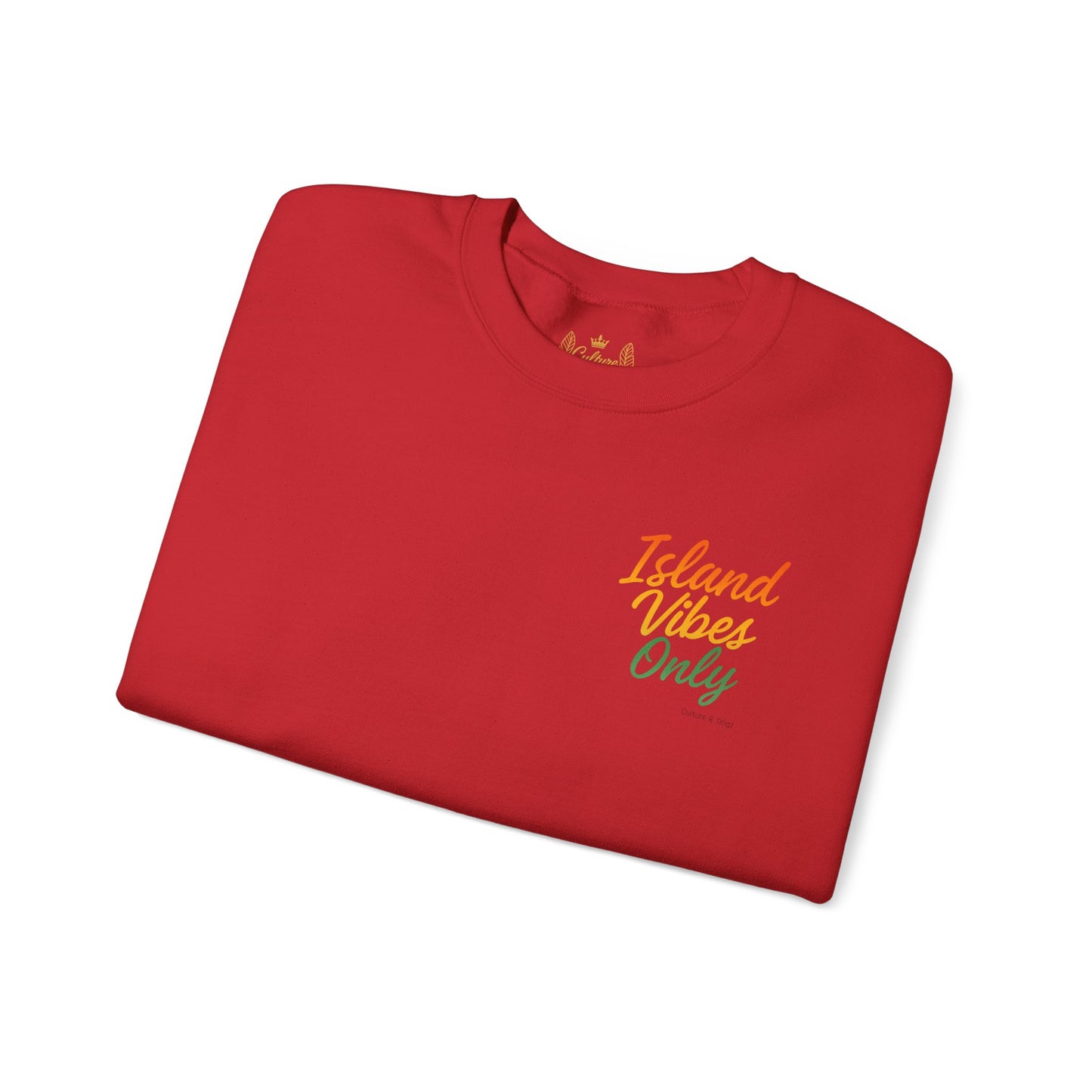 Island Vibes Only - Unisex Crewneck Sweater (Letterwork Front, Full Artwork Back)