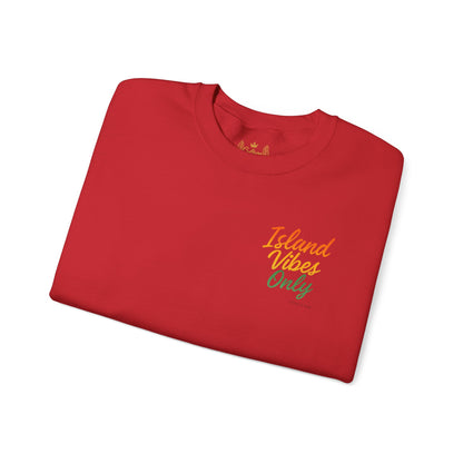Island Vibes Only - Unisex Crewneck Sweater (Letterwork Front, Full Artwork Back)