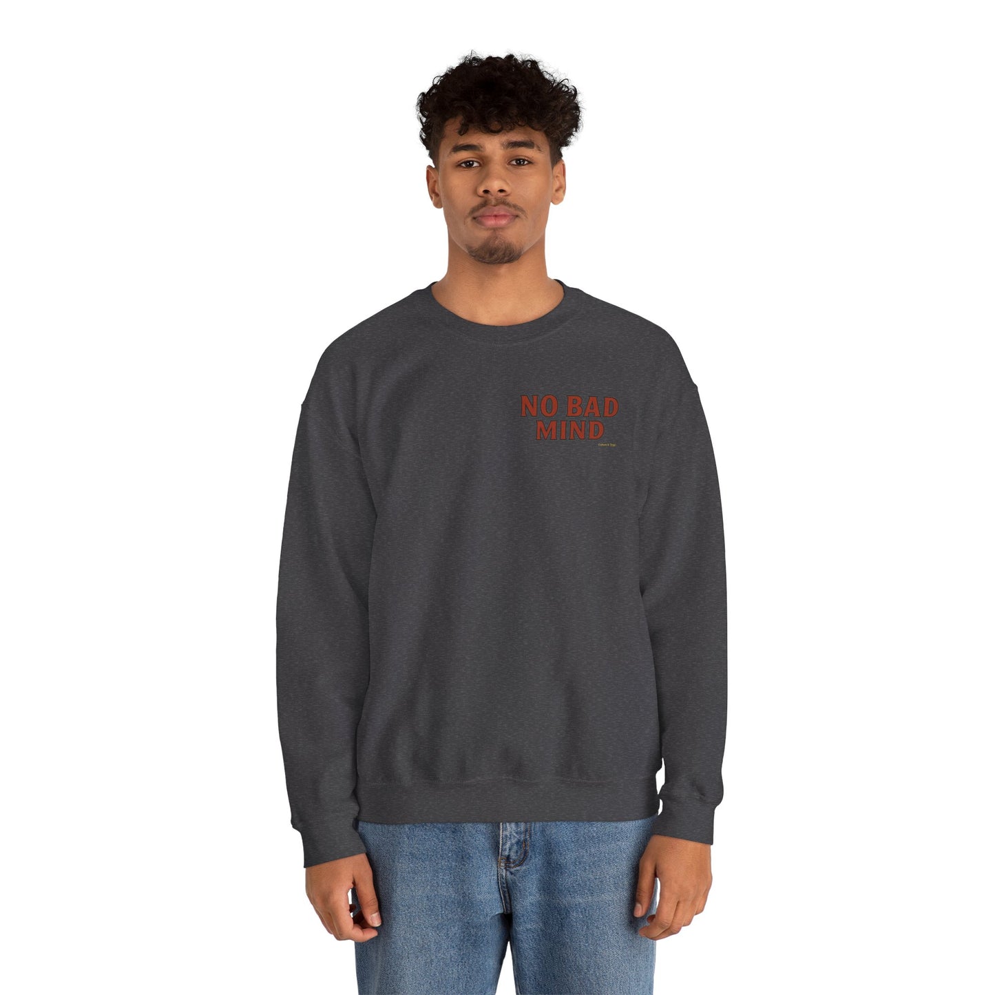 No Bad Mind - Unisex Crewneck Sweater (Letterwork Front, Full Artwork Back)