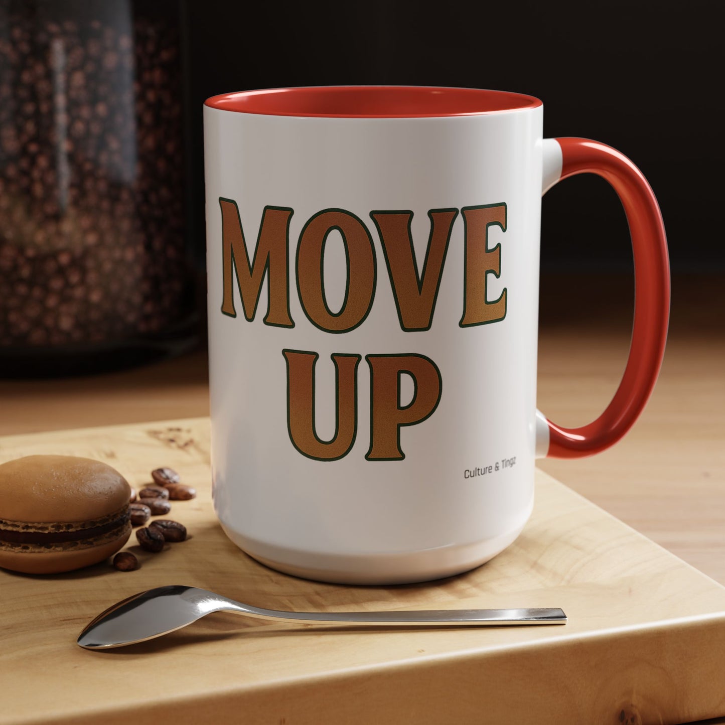 Move Up Ceramic Mugs  – Letterwork Edition