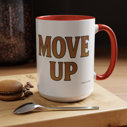 Move Up Ceramic Mugs  – Letterwork Edition