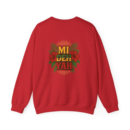 Mi Deh Yah - Unisex Crewneck Sweater (Letterwork Front, Full Artwork Back)