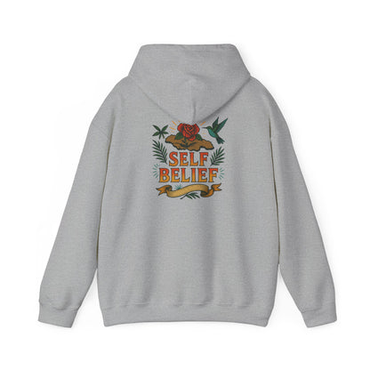 Self Belief - Unisex Hoodie (Lettering Front, Artwork Back)