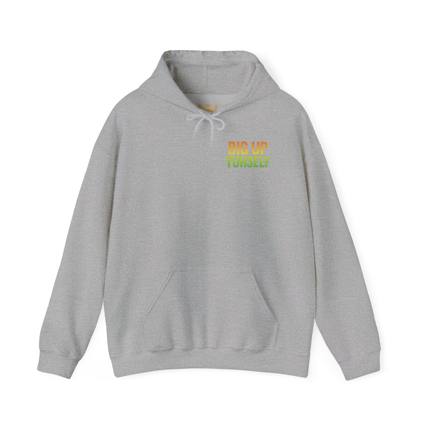 Big Up Yuhself - Unisex Hoodie (Letterwork front, Artwork Back)
