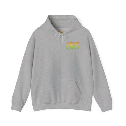Big Up Yuhself - Unisex Hoodie (Letterwork front, Artwork Back)