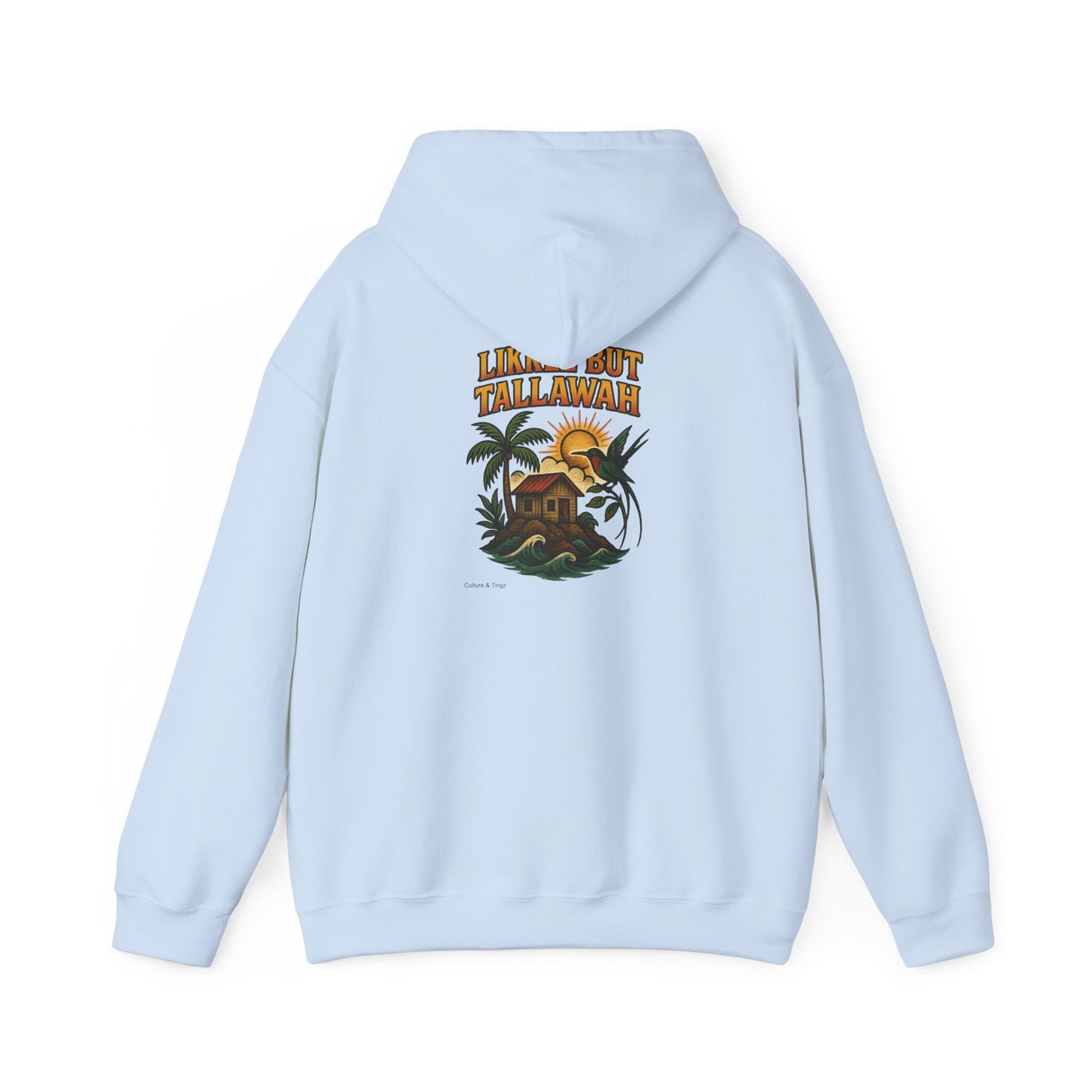 Likkle but Tallawah - Unisex Hoodie (Letterwork front, Artwork Back)
