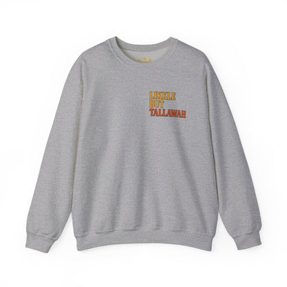 Likkle but Tallawah - Unisex Crewneck Sweater (Letterwork Front, Full Artwork Back)