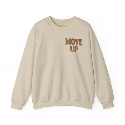 Move Up - Unisex Crewneck Sweater (Letterwork Front, Full Artwork Back)