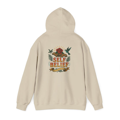 Self Belief - Unisex Hoodie (Lettering Front, Artwork Back)