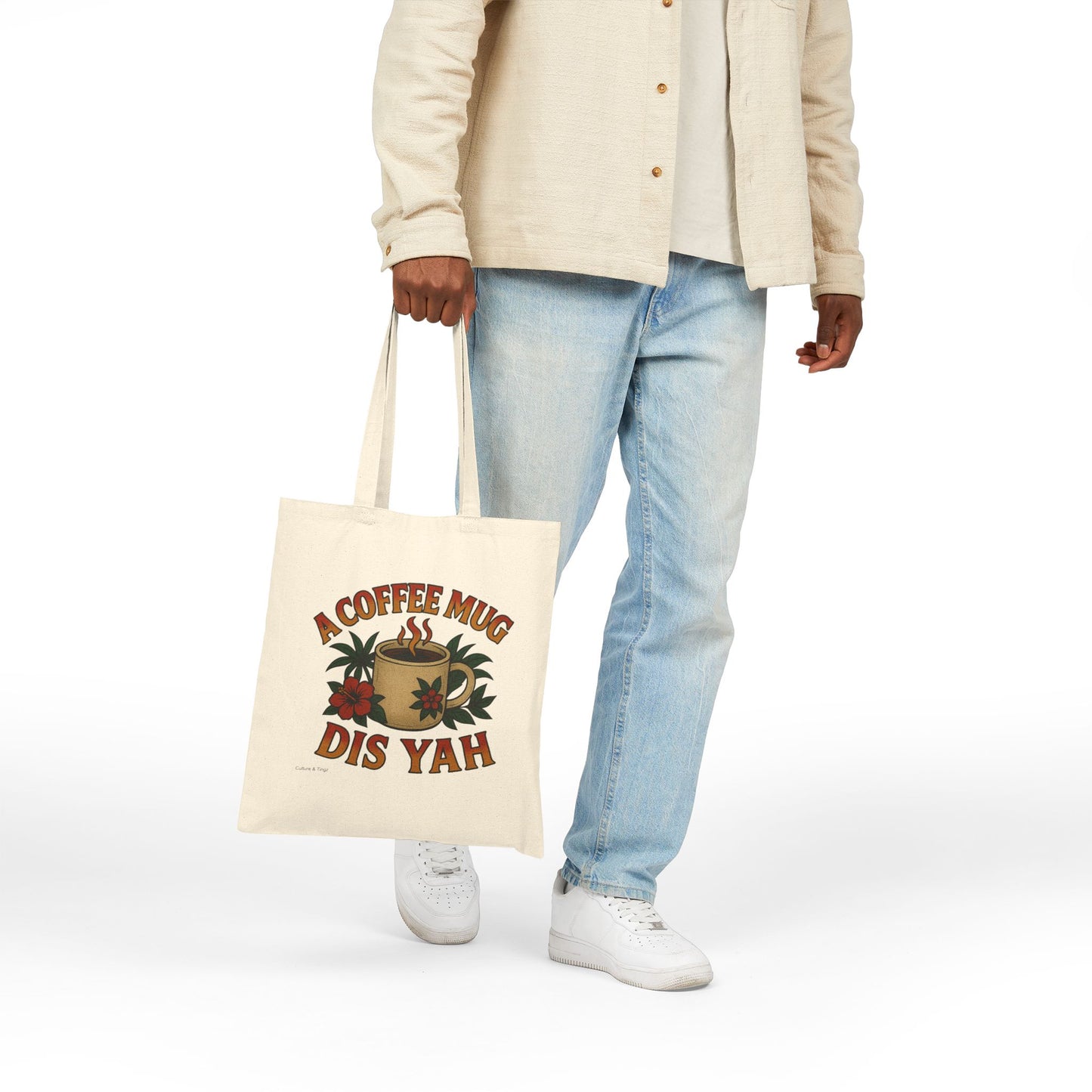 A Coffee Mug Dis Yah - Canvas Tote Bag (Artwork Only)