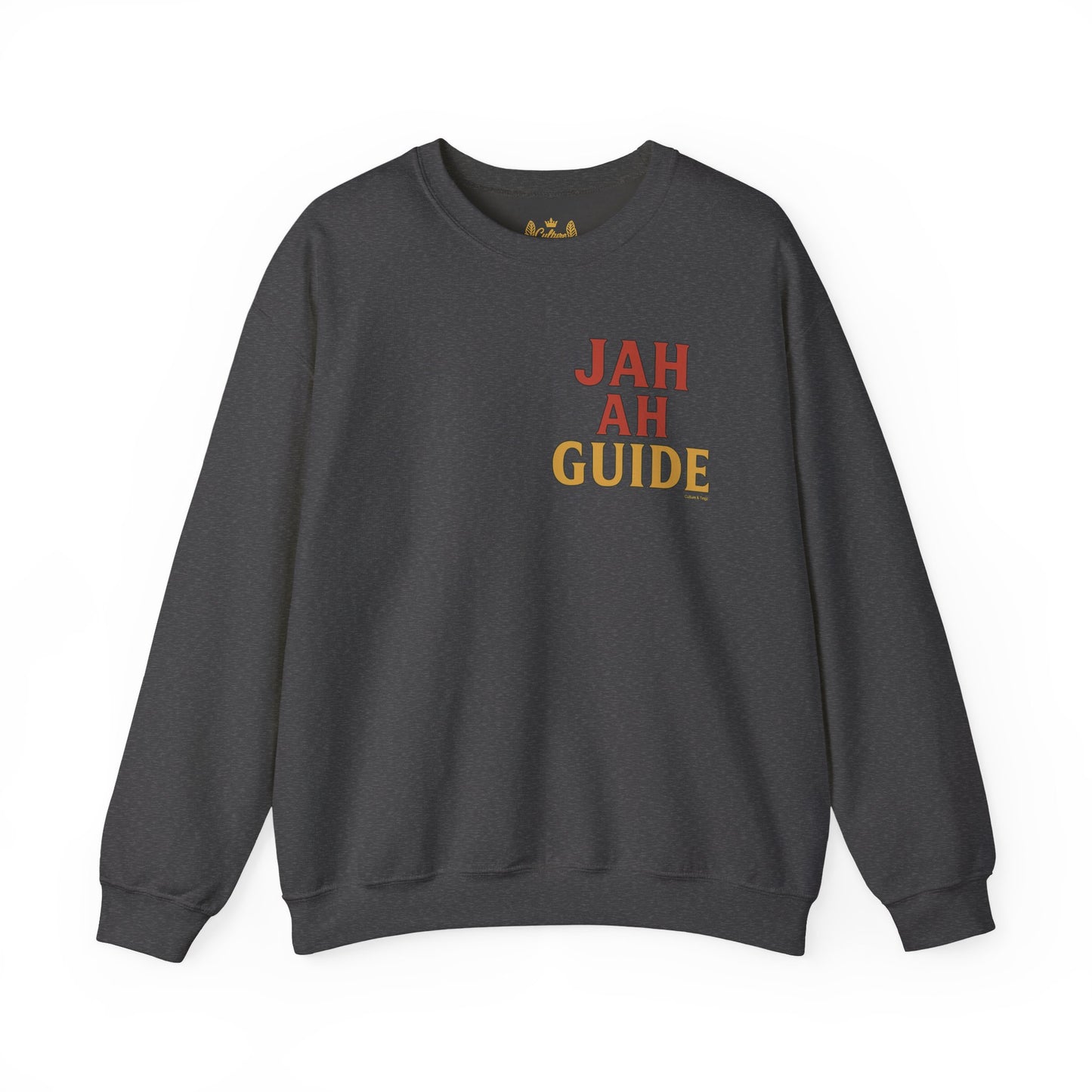 Jah Ah Guide - Unisex Crewneck Sweater (Letterwork Front, Full Artwork Back)