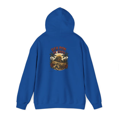 Deh Pon Di Ends - Unisex Hoodie (Letterwork front, Artwork Back)