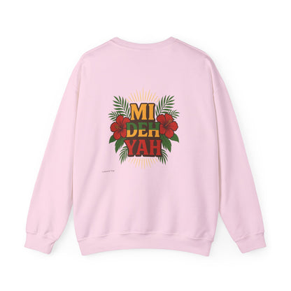 Mi Deh Yah - Unisex Crewneck Sweater (Letterwork Front, Full Artwork Back)