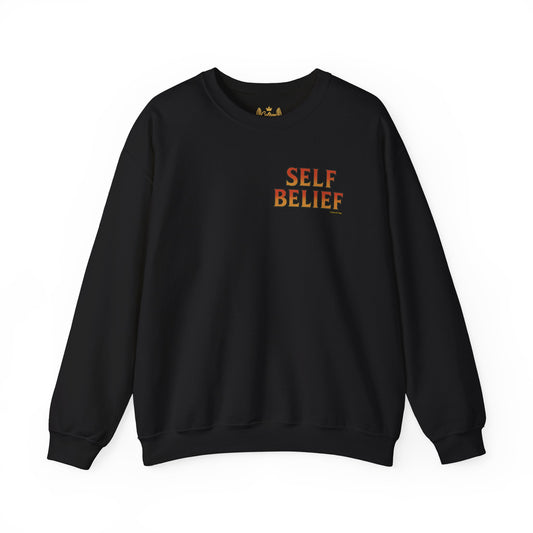 Self Belief - Unisex Crewneck Sweater (Lettering Front, Full Artwork Back)