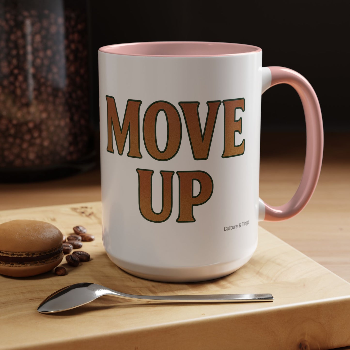 Move Up Ceramic Mugs  – Letterwork Edition