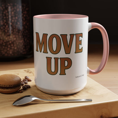 Move Up Ceramic Mugs  – Letterwork Edition