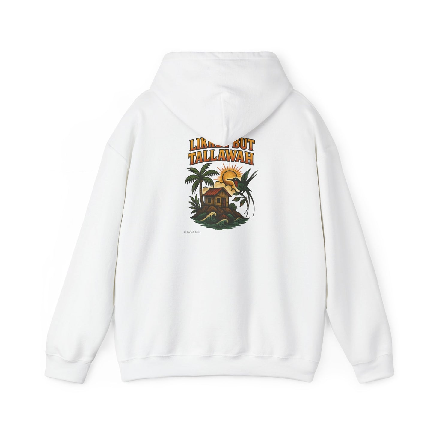 Likkle but Tallawah - Unisex Hoodie (Letterwork front, Artwork Back)