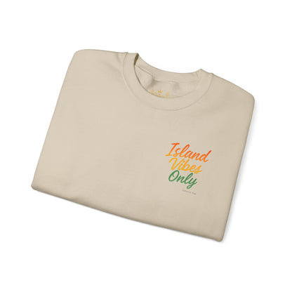 Island Vibes Only - Unisex Crewneck Sweater (Letterwork Front, Full Artwork Back)