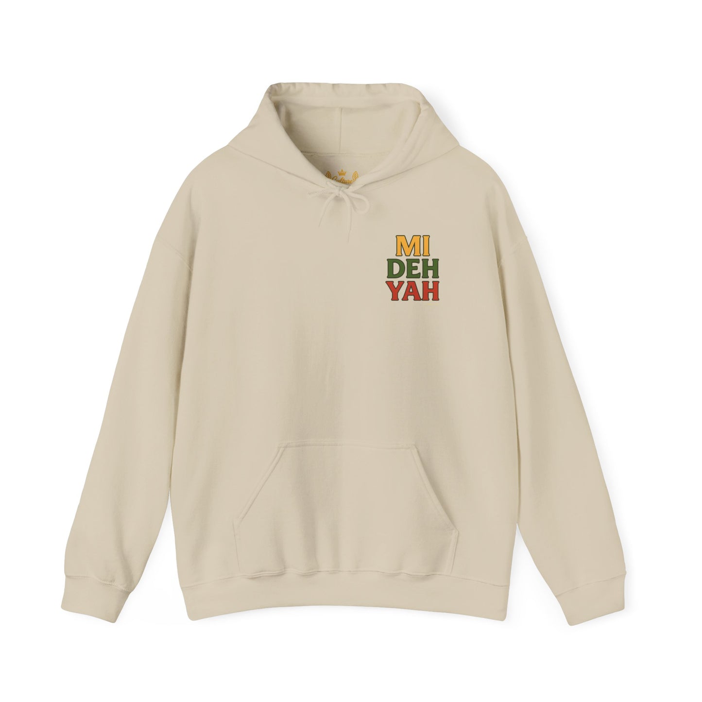 Mi Deh Yah - Unisex Hoodie (Letterwork front, Artwork Back)
