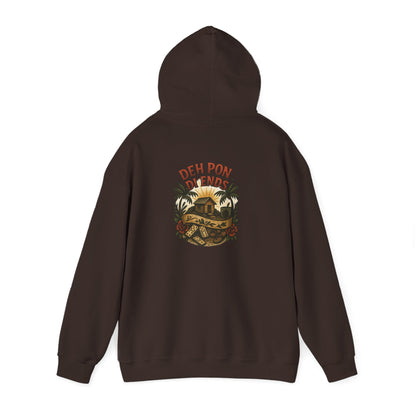 Deh Pon Di Ends - Unisex Hoodie (Letterwork front, Artwork Back)