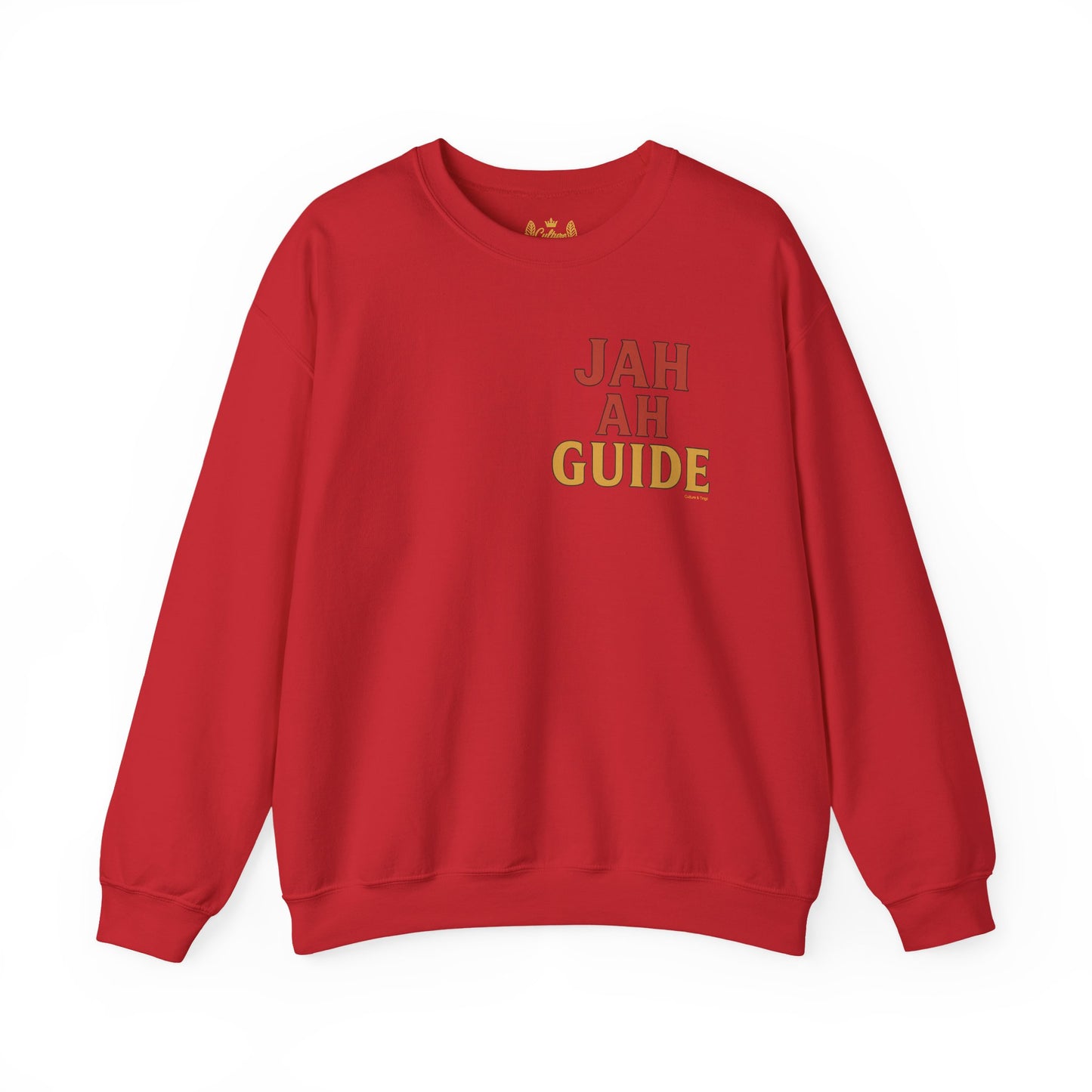 Jah Ah Guide - Unisex Crewneck Sweater (Letterwork Front, Full Artwork Back)