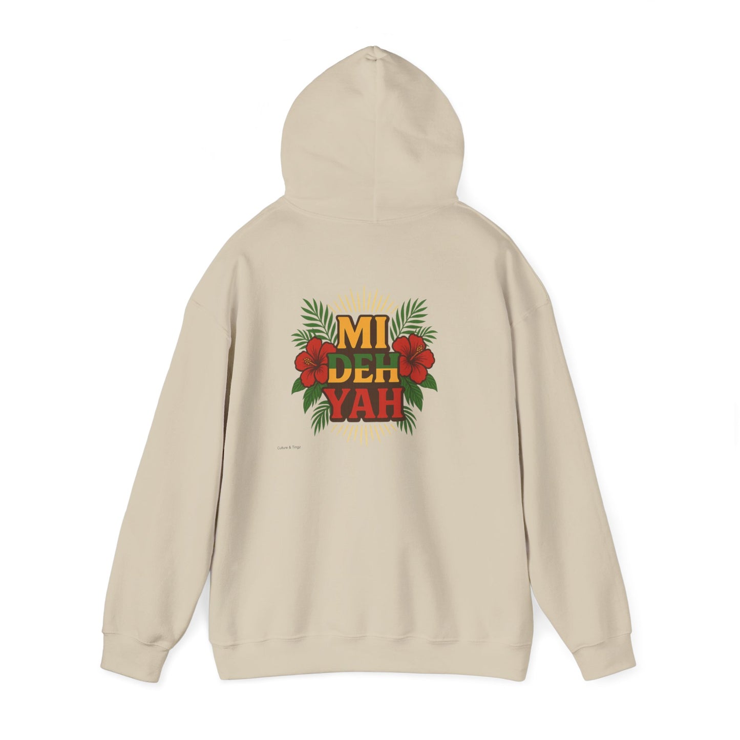 Mi Deh Yah - Unisex Hoodie (Letterwork front, Artwork Back)