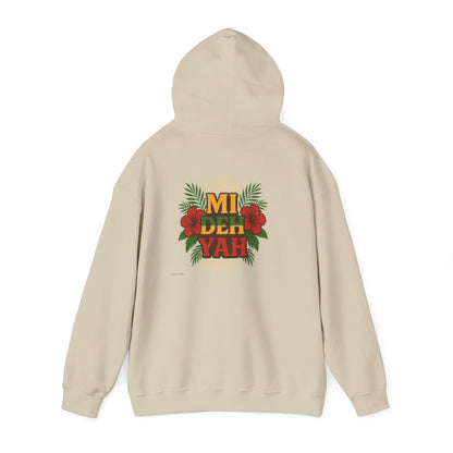 Mi Deh Yah - Unisex Hoodie (Letterwork front, Artwork Back)