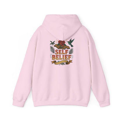 Self Belief - Unisex Hoodie (Lettering Front, Artwork Back)