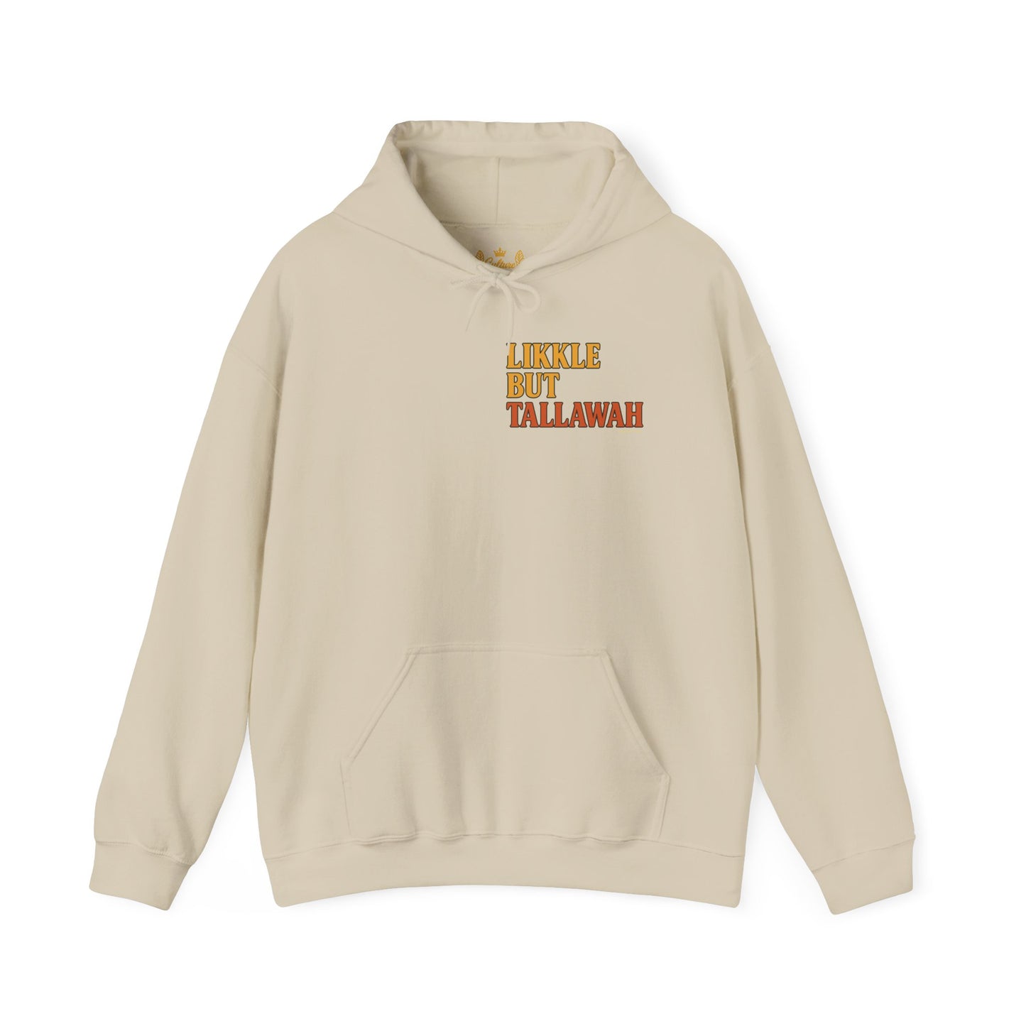 Likkle but Tallawah - Unisex Hoodie (Letterwork front, Artwork Back)