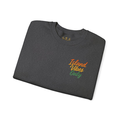 Island Vibes Only - Unisex Crewneck Sweater (Letterwork Front, Full Artwork Back)