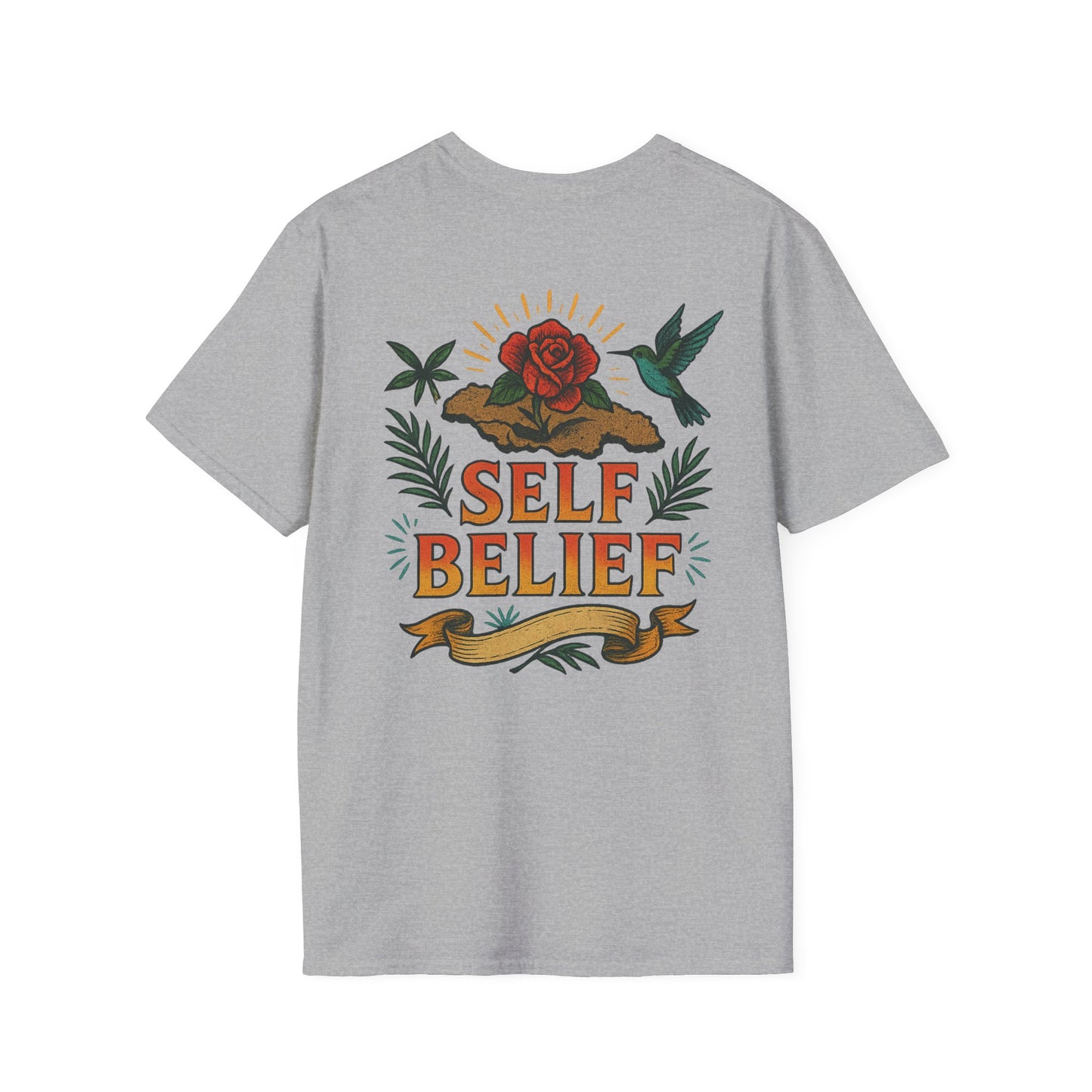 Self Belief  -  Unisex Short Sleeve Tee (Lettering Front, Full Artwork Back)