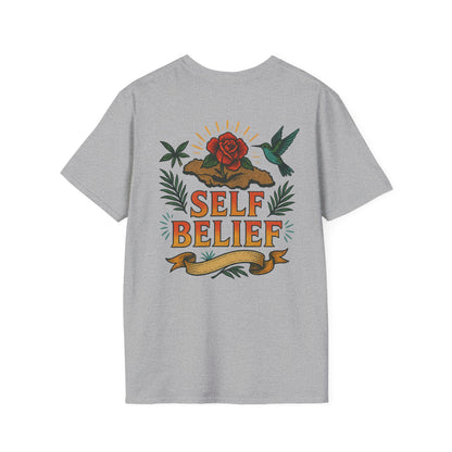 Self Belief  -  Unisex Short Sleeve Tee (Lettering Front, Full Artwork Back)